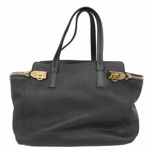 Salvatore Ferragamo Black Tote with Gold Accents